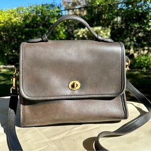 Vintage Coach Court Bag 9870 in Brown Leather
